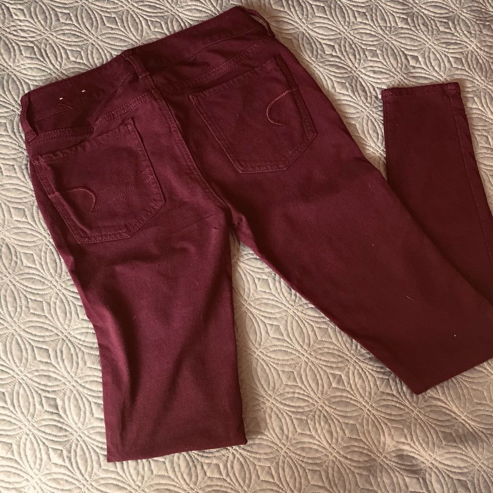 American Eagle Maroon Skinny Jeggings - Size 2